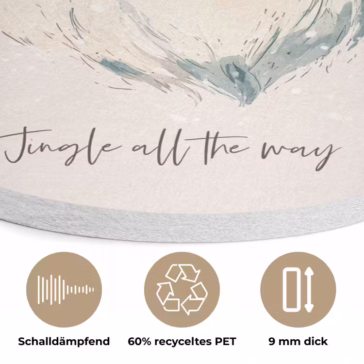 Kerstman - Kerst - Quote - Beige Akoestische PET Vilt - Rond klein -closeup_DE