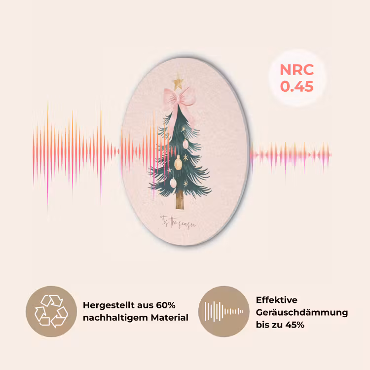 Christmas Season - Kerst - Kerstboom - Roze Akoestische PET Vilt - Rond klein -USP_DE
