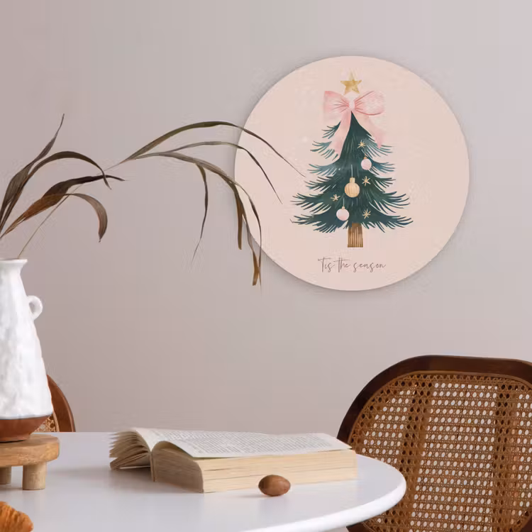 Christmas Season - Kerst - Kerstboom - Roze Akoestische PET Vilt - Rond klein -sfeer3