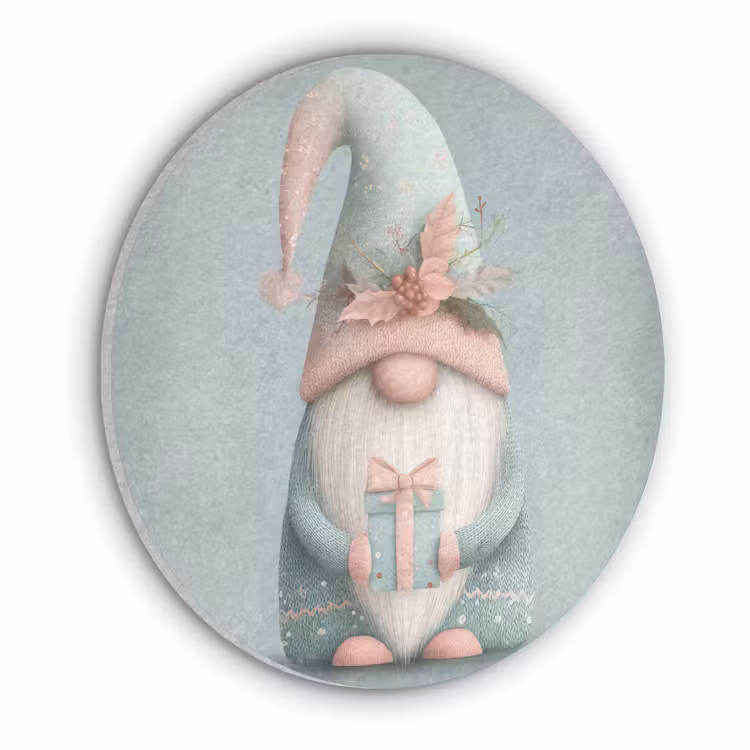 Kerstgnome - Cadeau - Groen Akoestische PET Vilt - Rond klein -3d