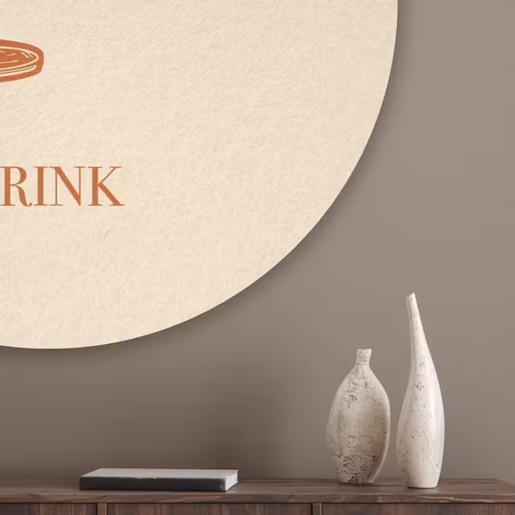 Wijn - Zomer - Quote - Oranje Akoestische PET Vilt - Rond klein -sfeer5_closeup