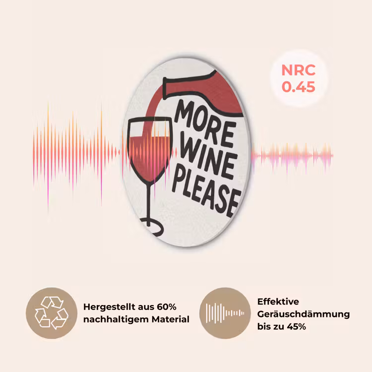 Wijnfles - Quote - Rood - Glas Akoestische PET Vilt - Rond klein -USP_DE