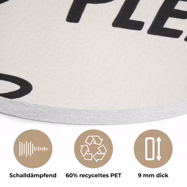 Wijnfles - Quote - Rood - Glas Akoestische PET Vilt - Rond klein -closeup_DE