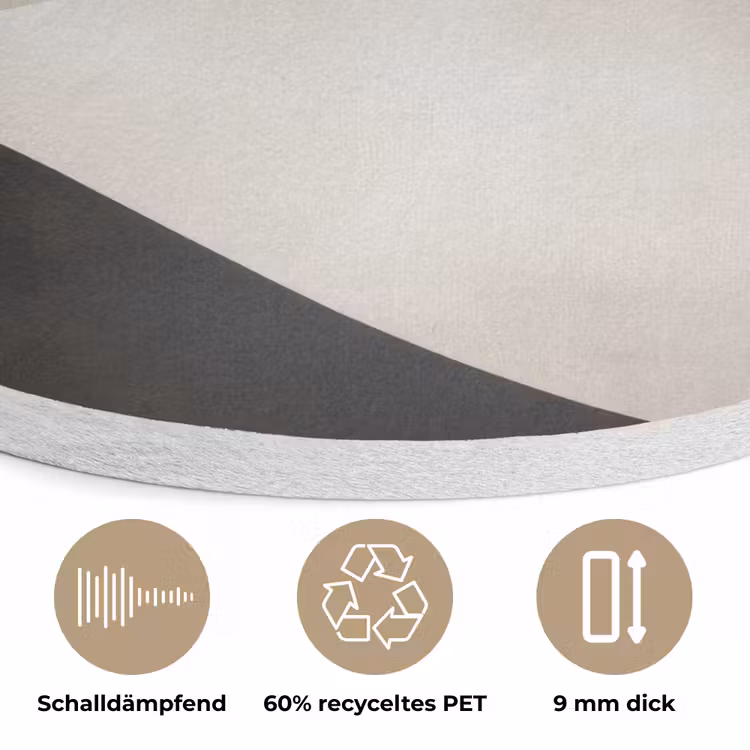 Golven - Abstract - Beige Akoestische PET Vilt - Rond klein -closeup_DE