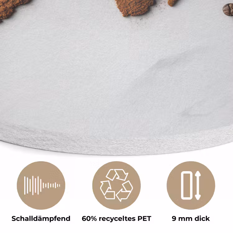 Wereldkaart - Koffie - Marmer Akoestische PET Vilt - Rond klein -closeup_DE