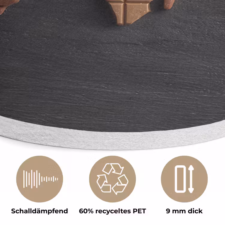 Wereldkaart - chocola - Smakelijke uitstraling Akoestische PET Vilt - Rond klein -closeup_DE
