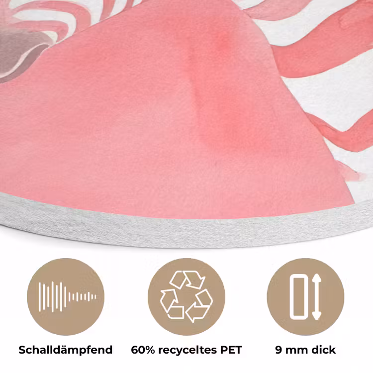 Zebra - Pink - Verf Akoestische PET Vilt - Rond klein -closeup_DE