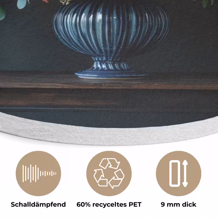 Quote - Bloemen - Vaas - Neon Akoestische PET Vilt - Rond klein -closeup_DE