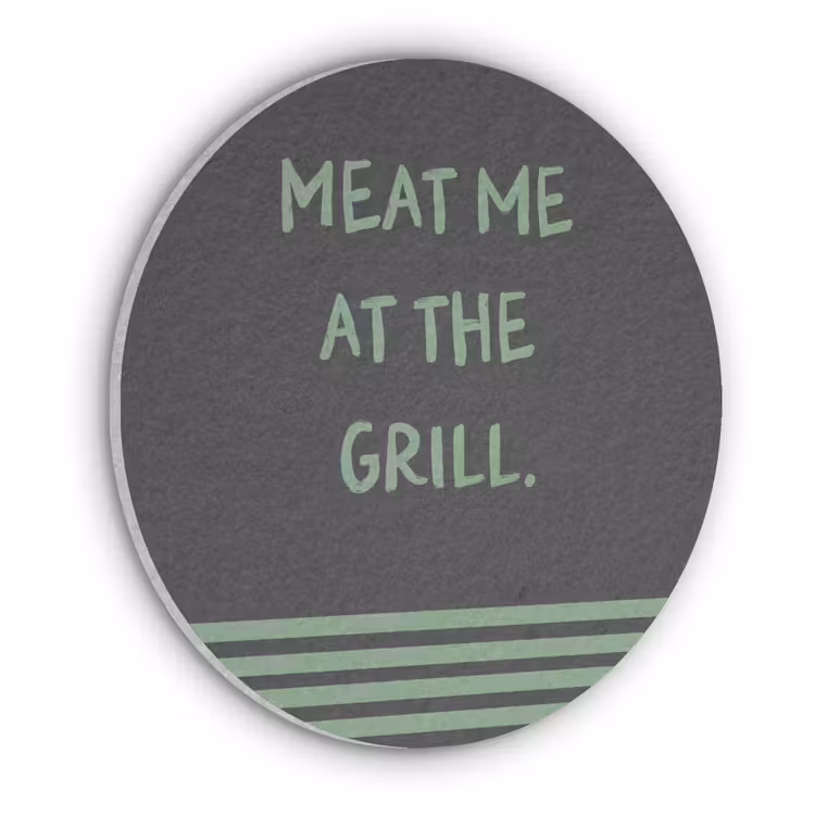 Quote - Groen - Grill - Zomer Akoestische PET Vilt - Rond klein -3d