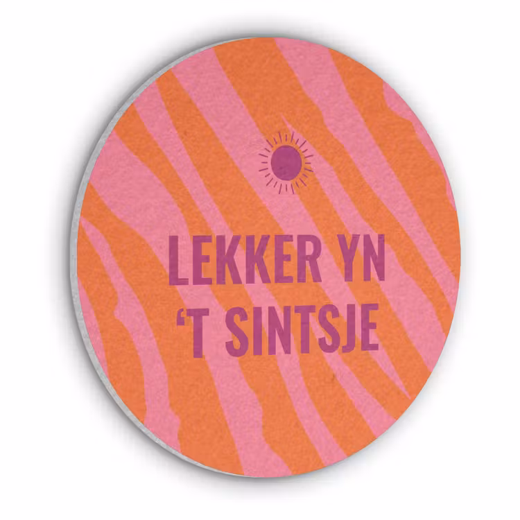 Quote - Zomer - Roze Akoestische PET Vilt - Rond klein -3d