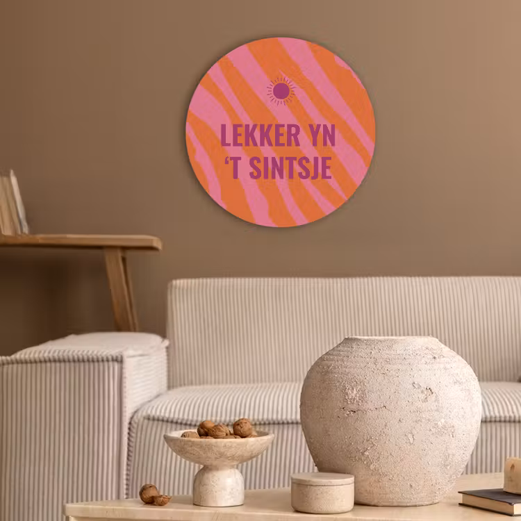 Quote - Zomer - Roze Akoestische PET Vilt - Rond klein -sfeer1