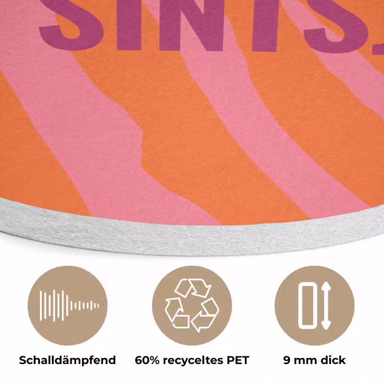 Quote - Zomer - Roze Akoestische PET Vilt - Rond klein -closeup_DE
