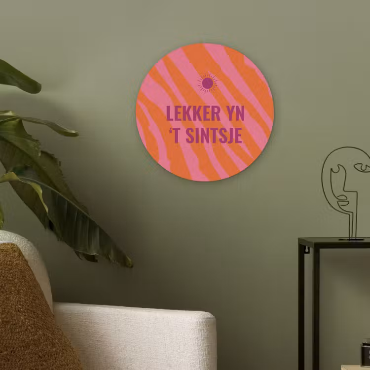 Quote - Zomer - Roze Akoestische PET Vilt - Rond klein -sfeer2