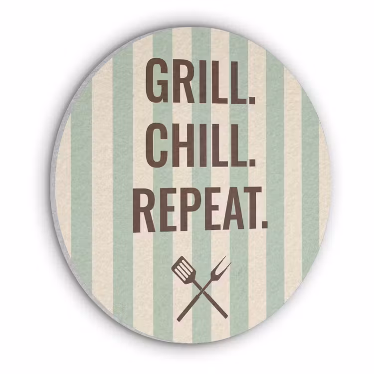 Quote - Strepen - Grill Akoestische PET Vilt - Rond klein -3d