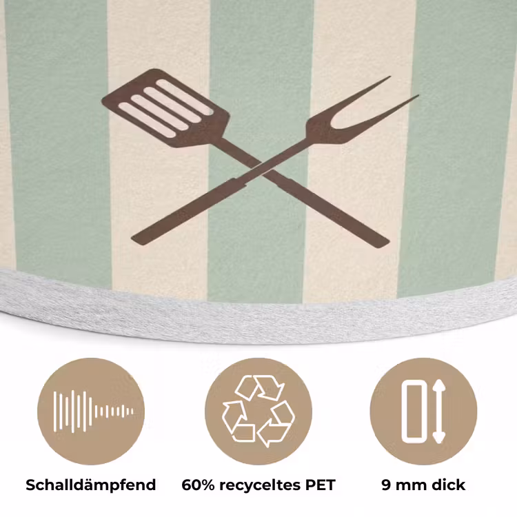 Quote - Strepen - Grill Akoestische PET Vilt - Rond klein -closeup_DE