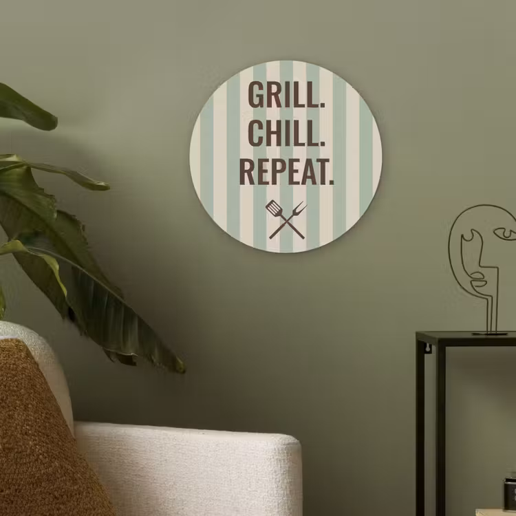 Quote - Strepen - Grill Akoestische PET Vilt - Rond klein -sfeer2