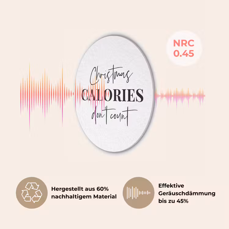 Kerst quote - Winter - Christmas calories - Wit Akoestische PET Vilt - Rond klein -USP_DE
