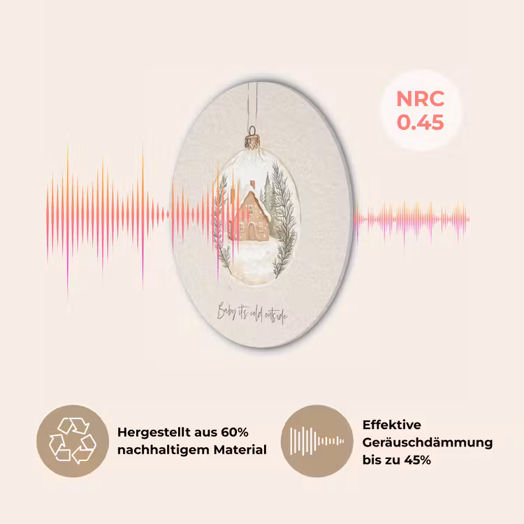 Quote - Winter - Kerst - Beige - Kerstbal Akoestische PET Vilt - Rond klein -USP_DE