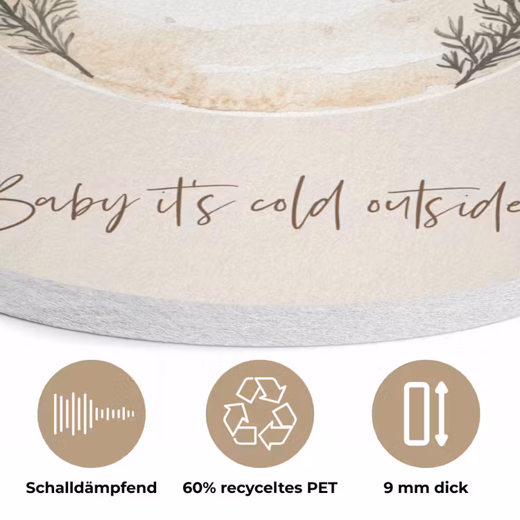 Quote - Winter - Kerst - Beige - Kerstbal Akoestische PET Vilt - Rond klein -closeup_DE
