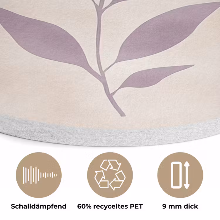 Tak - Bladeren - Minimalistisch - Beige Akoestische PET Vilt - Rond klein -closeup_DE