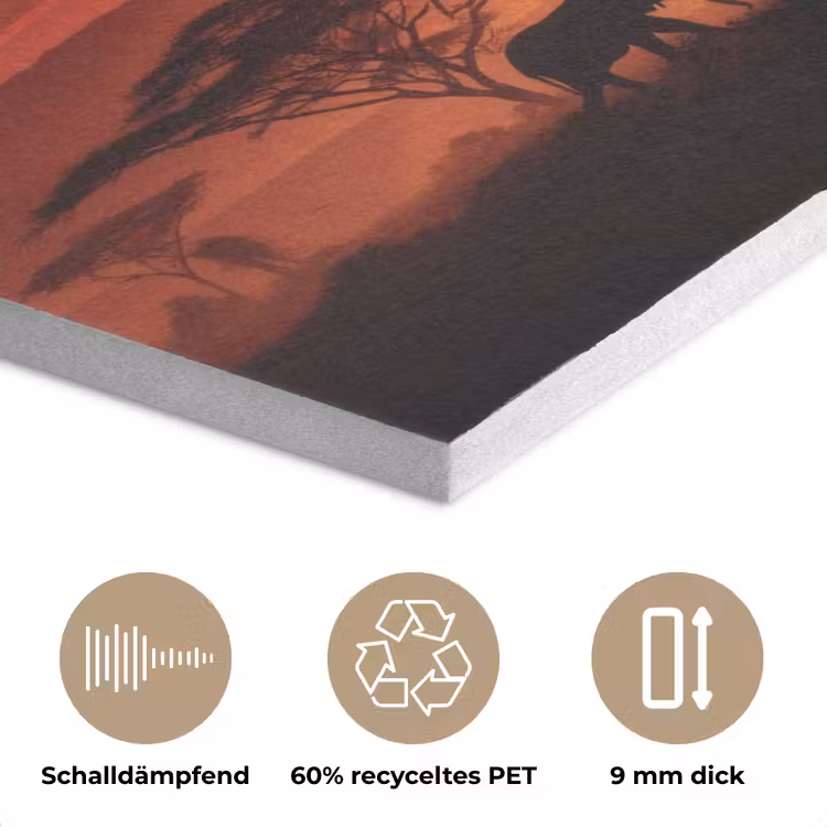 Savanne - Olifanten - Zonsondergang PET vilt klein -closeup_DE