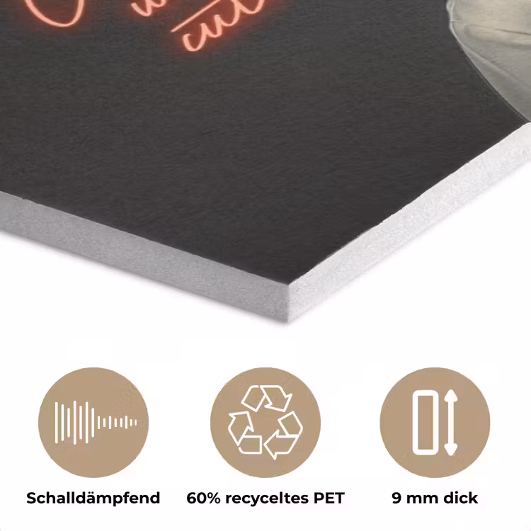 Schaap - Kokskleding - Neon - Quote PET vilt klein -closeup_DE