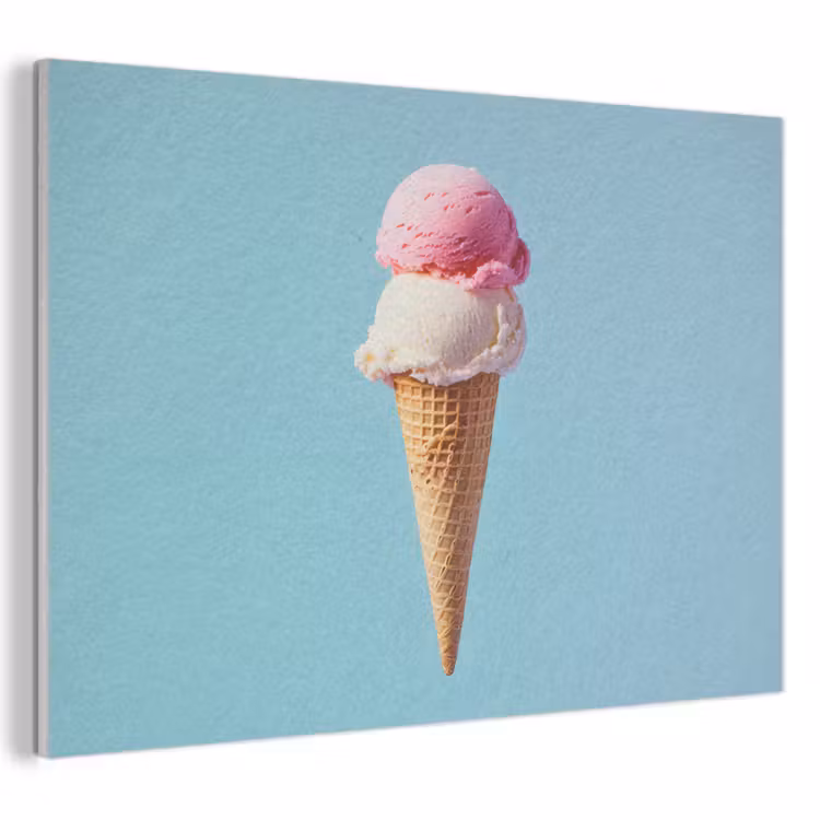 Bolletjes - Schepijs - Hoorntje - Blauw PET vilt klein -3d