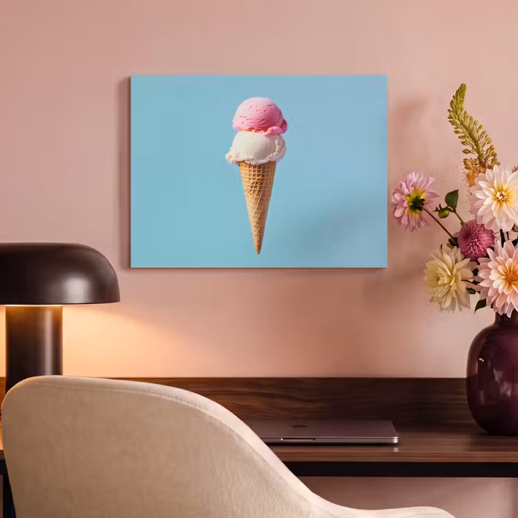 Bolletjes - Schepijs - Hoorntje - Blauw PET vilt klein -sfeer3
