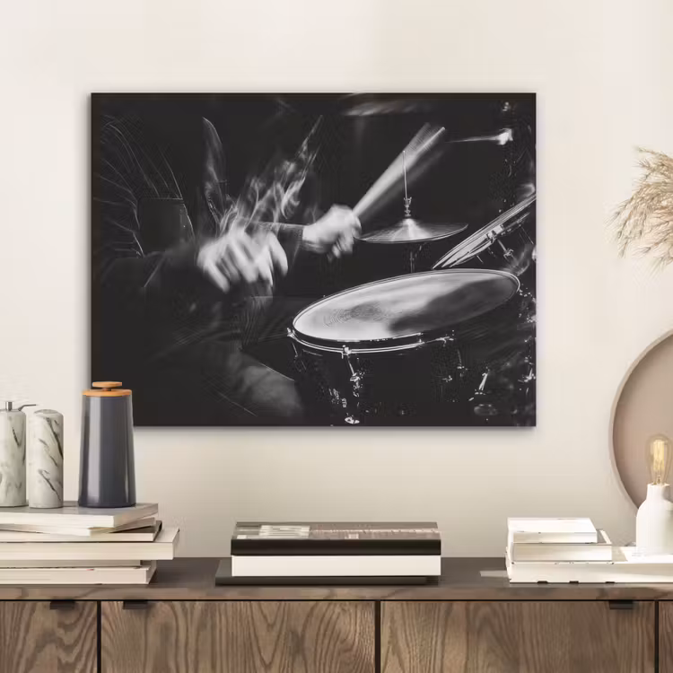 Drummer - Zwart - Drumstel PET vilt klein -sfeer1