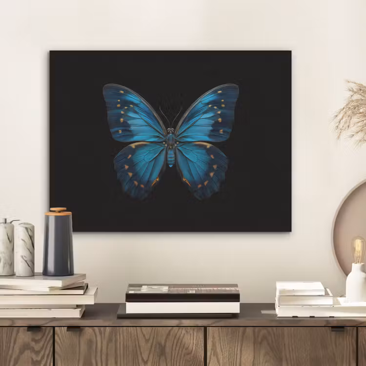 Vlinder - Blauw - Contrast PET vilt klein -sfeer1