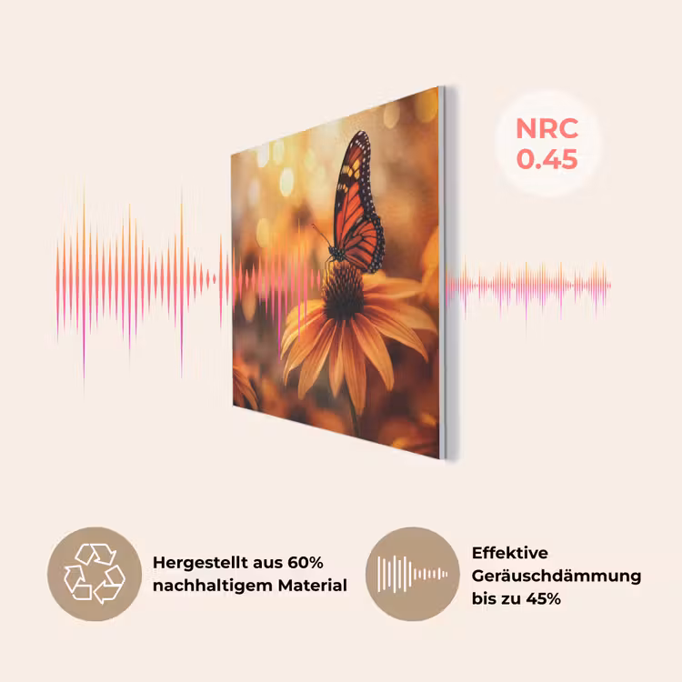 Vlinder - Bloemen - Oranje PET vilt klein -USP_DE