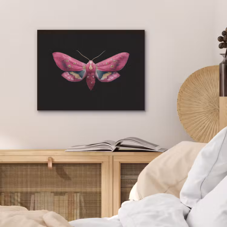Vlinder - Roze - Nachtvlinder PET vilt klein -sfeer3