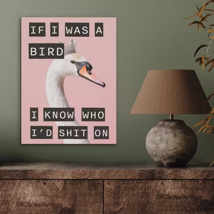 Zwaan - Vogel - Decoratie - Roze PET vilt klein -sfeer2