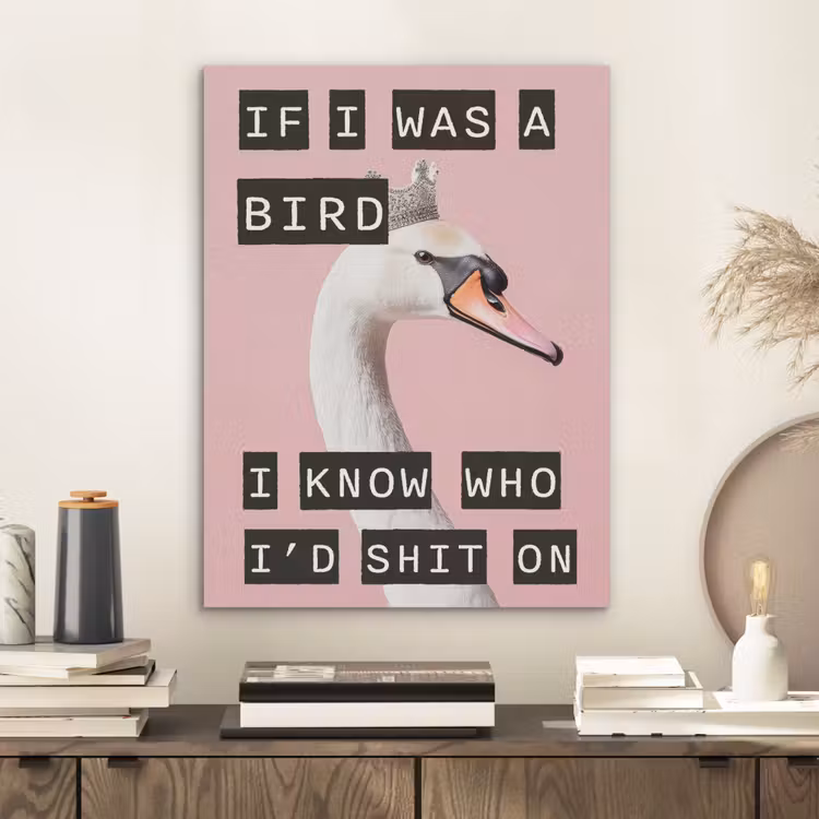 Zwaan - Vogel - Decoratie - Roze PET vilt klein -sfeer1