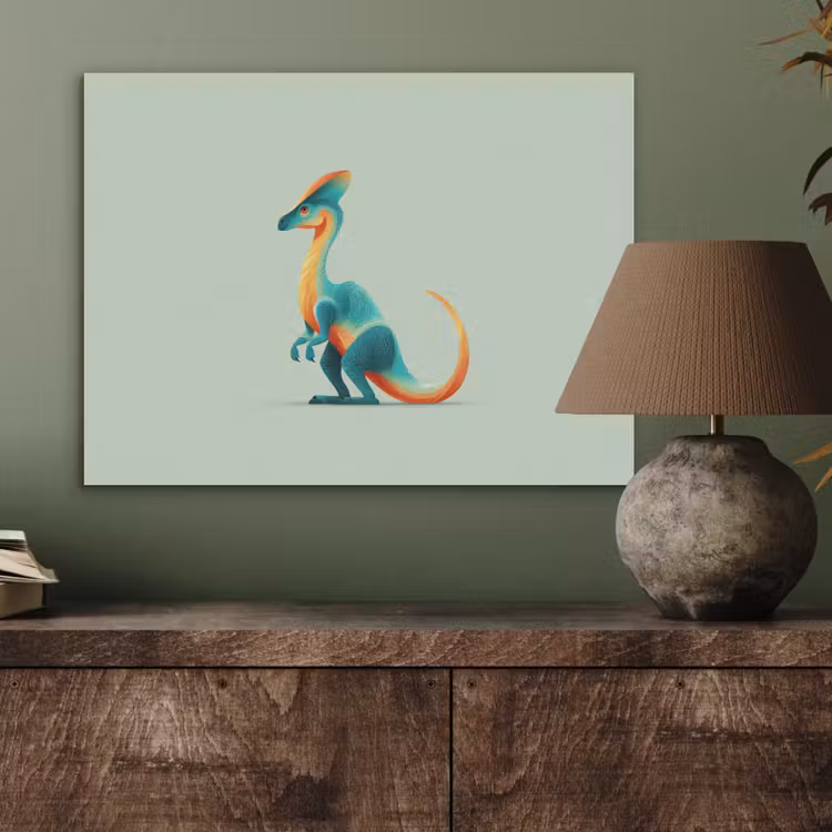 Staart - Dino - Minimalistisch - Blauw PET vilt klein -sfeer2
