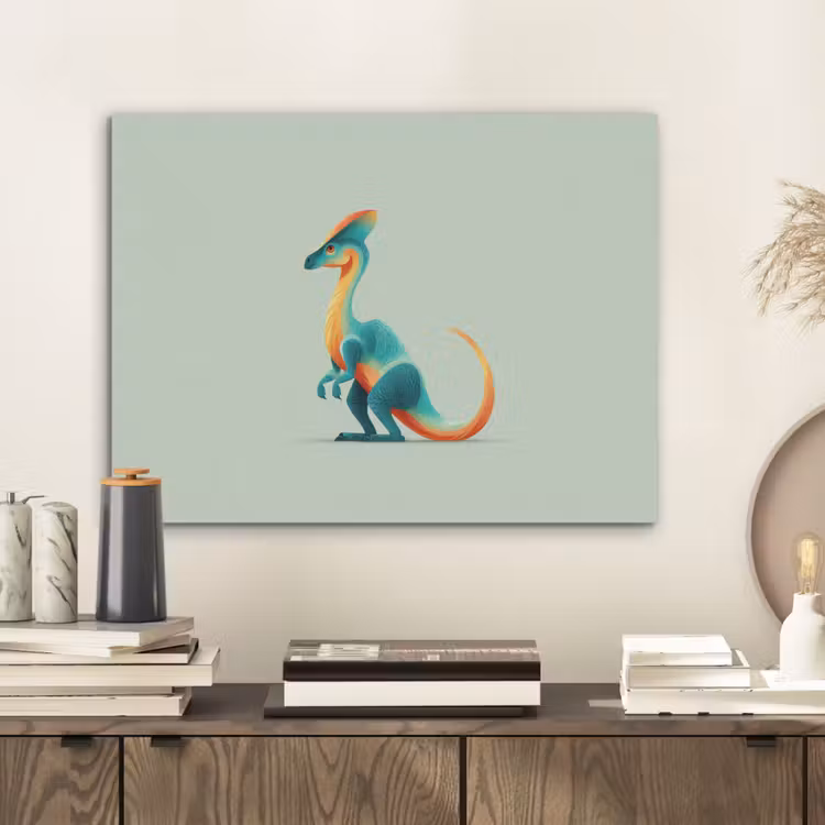 Staart - Dino - Minimalistisch - Blauw PET vilt klein -sfeer1
