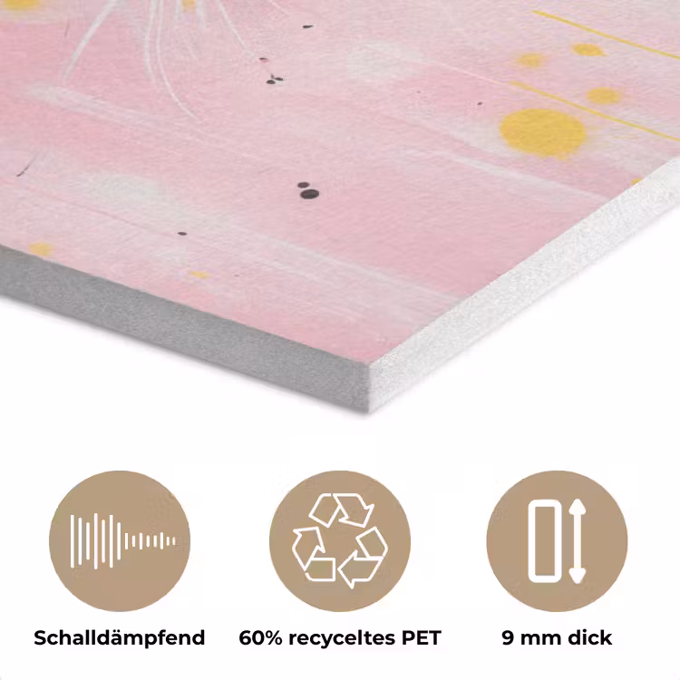 Zwart - Panter - Roze - Abstract PET vilt klein -closeup_DE