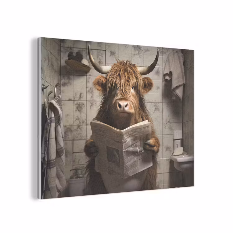 Schotse hooglander - Toilet - Krant - Badkamer PET vilt klein -3d