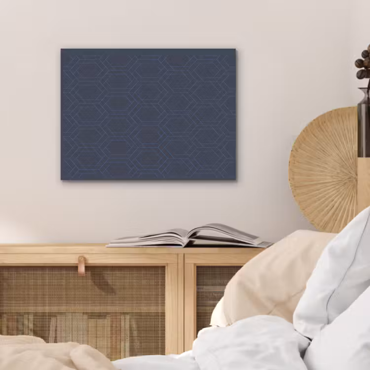 Hexagon - Patroon - Blauw PET vilt klein 837 -sfeer3