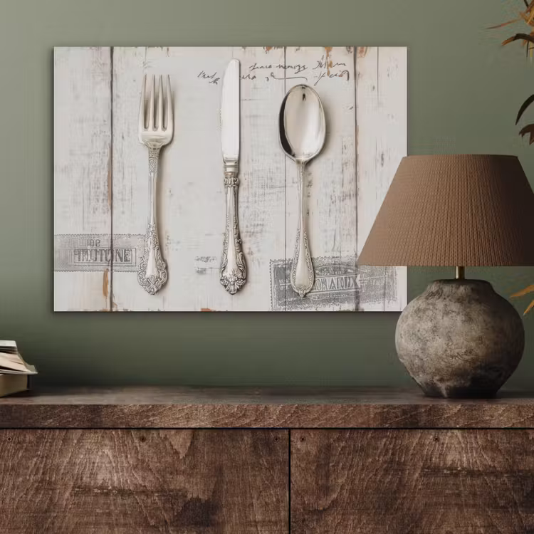 Zilver - Bestek - Hout PET vilt klein -sfeer2