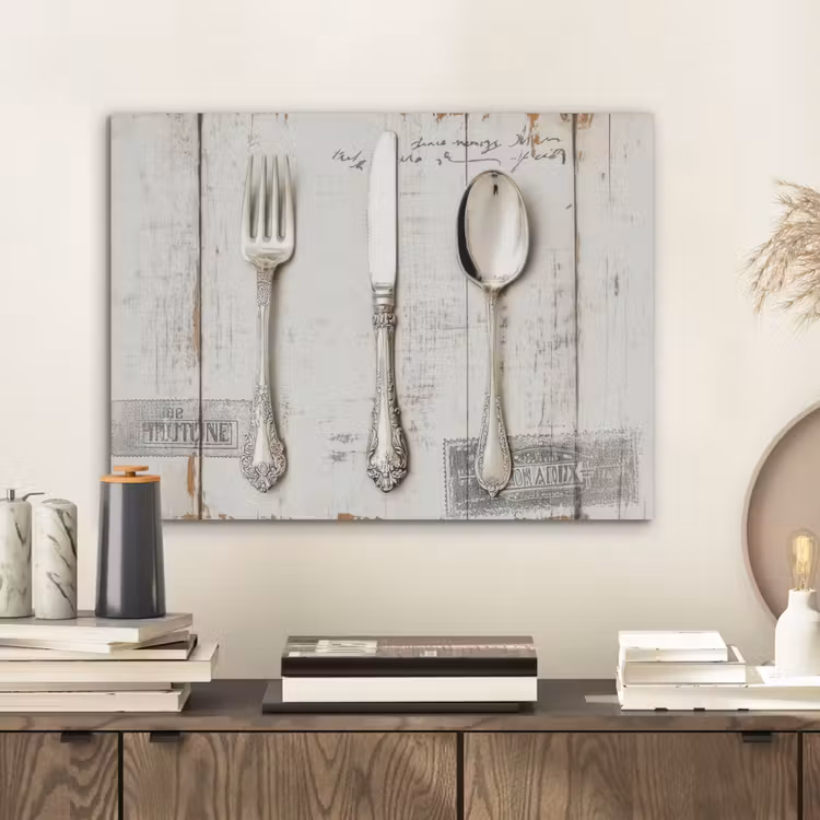 Zilver - Bestek - Hout PET vilt klein -sfeer1
