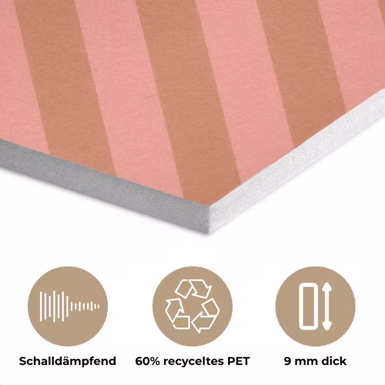 Simmer - Hartjes - Strepen - Roze PET vilt klein -closeup_DE