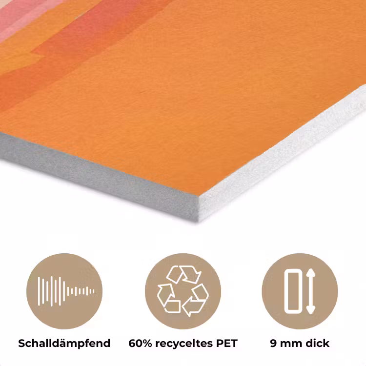 Zon - Abstract - Landschap - Oranje PET vilt klein -closeup_DE