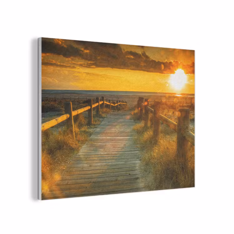 Zon - Strand - Duin - Horizon - Gras - Pad - Oranje PET vilt klein -3d