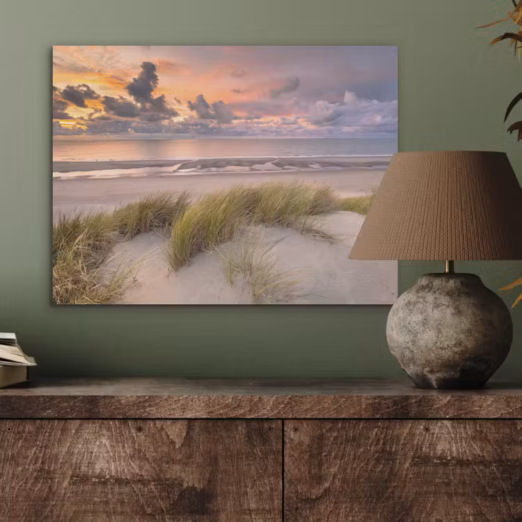 Zonsondergang - Duin - Strand - Planten - Zee PET vilt klein -sfeer2