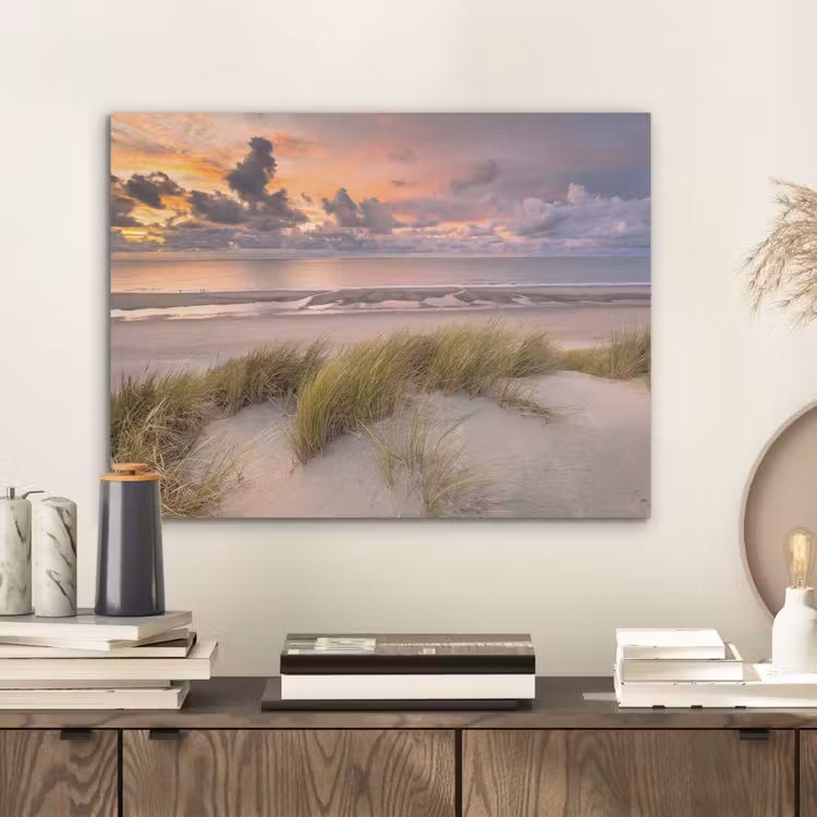 Zonsondergang - Duin - Strand - Planten - Zee PET vilt klein -sfeer1