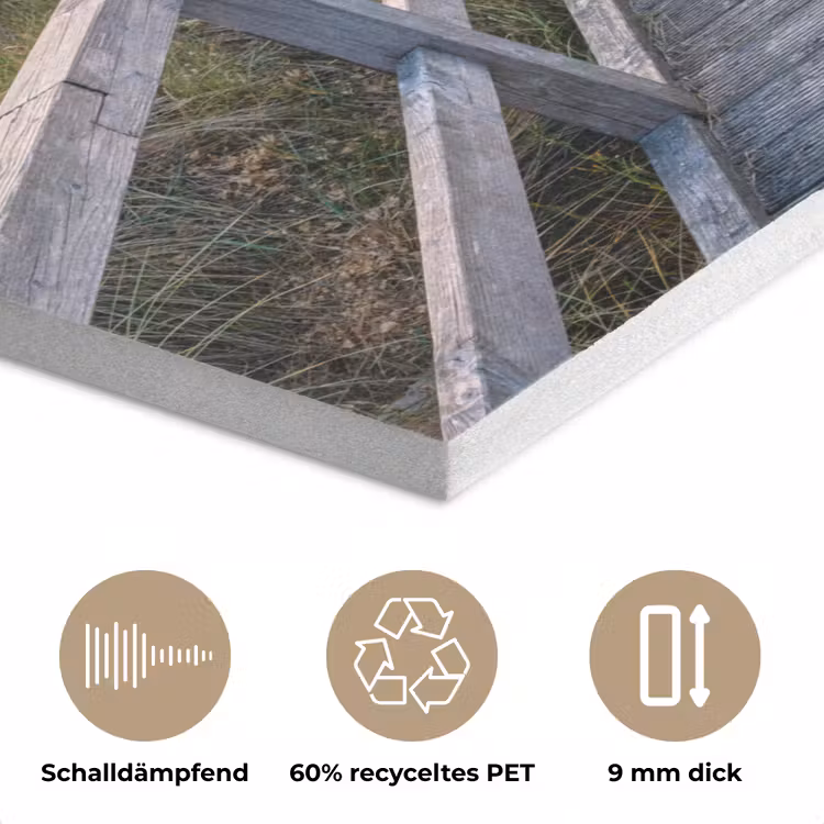 Zonsonderang - Zee - Pad - Gras - Duin - Vogels PET vilt klein -closeup_DE