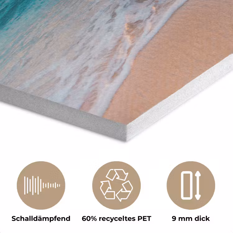 Zonsondergang - Strand - Zee - Zomer - Blauw PET vilt klein -closeup_DE