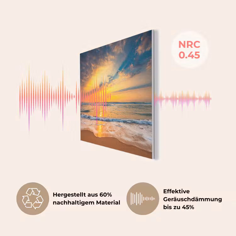 Zonsondergang - Strand - Zee - Wolken - Oranje PET vilt klein -USP_DE
