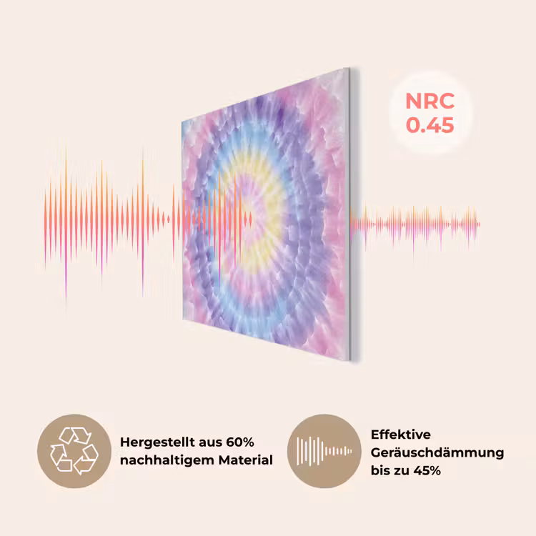 Spiraal - Tie dye - Pasteltinten PET vilt klein -USP_DE